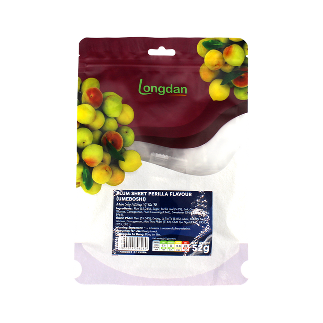 Longdan Plum Sheet Perilla flavour (umeboshi) 52g (Case 24)