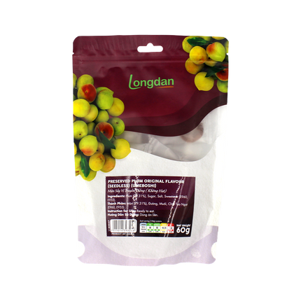 Longdan Preserved Plum Original flavour (seedless) 60g (Case 24)
