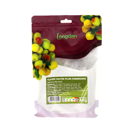 Longdan Glazed Salted Plum (umeboshi) 80g (Case 24)