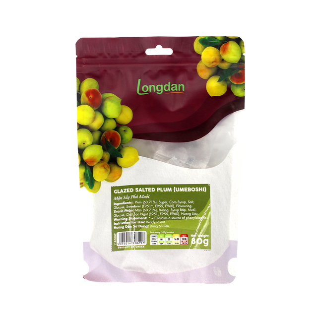 Longdan Glazed Salted Plum (umeboshi) 80g (Case 24)