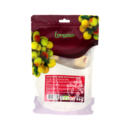 Longdan Sour Prune Drink with Rose Petal 86g (Case 24)
