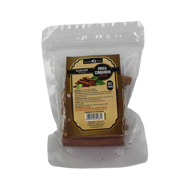 Golden Lotus Dried Cinnamon Sticks 100g (Case 50)