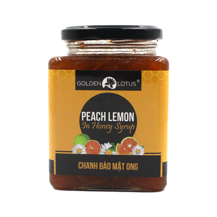Golden Lotus Peach Lemon In Honey Syrup 500g (Case 12)