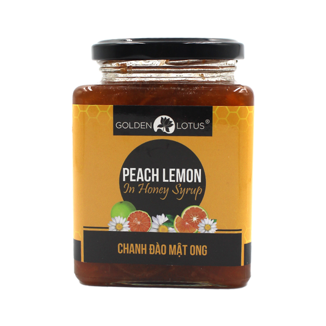 Golden Lotus Peach Lemon In Honey Syrup 500g (Case 12)