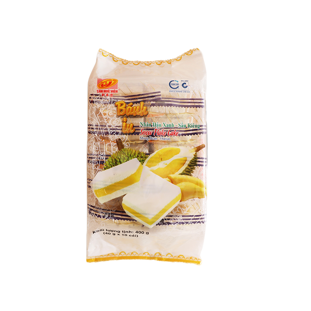 Tan Hue Vien Snow Flake Cake (Mung Bean – Durian) 400g (Case 30)