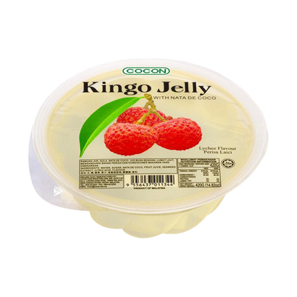 COCON Kingo Jelly Lychee With Nata De Coco 420g (Case 12)
